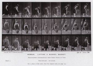 De menselijke figuur in beweging: Vrouw, een korf tillen door Eadweard Muybridge