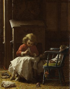 Familiezorgen, 1873 door Eastman Johnson