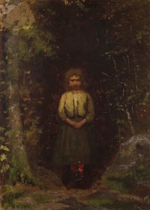 Op de Heuvel (recto); Meisje in het Bos (verso) door Eastman Johnson