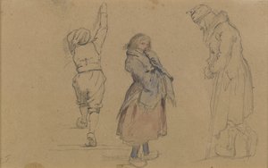 Drie Nederlandse Figuren, ca. 1852 door Eastman Johnson