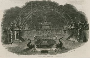 Vuurwerktempel in Royal Vauxhall Gardens, Londen door Ebenezer Landells