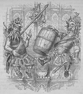 Gog en Magog met een vat
