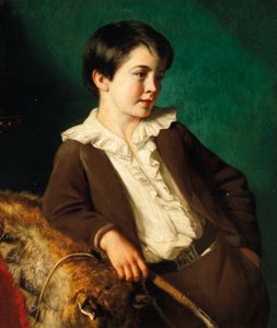 Portret van Meester John Lethbridge van Tregeare Manor, Launceston, Devon, driekwart lengte, in een bruin pak met een zweep, leunend op een dierenhuid
