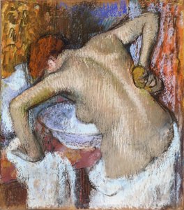 Vrouw die Haar Rug Spons door Edgar Degas