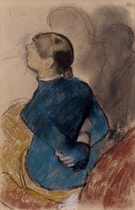 Jonge Vrouw in Blauw door Edgar Degas