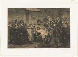 Maria van Bourgondië op haar praalbed door Edgar Alfred Baes
