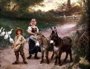 Boerenkinderen met Ezel