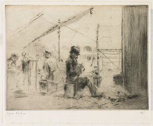De artisjokken schiller; Rialto, Venetië door Edgar Chahine