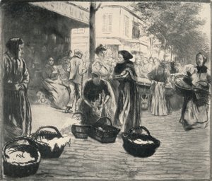 Openluchtmarkt, Avenue de Clichy, 1915