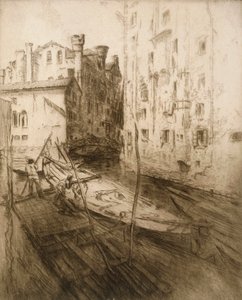 Het Joodse getto in Venetië, 1906 door Edgar Chahine