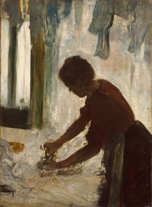 Een Vrouw die Strijkt door Edgar Degas