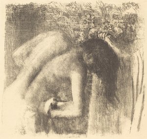 Na het Bad (La sortie du bain (Grand planche)) door Edgar Degas