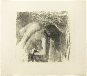 Na het bad (grote versie) door Edgar Degas