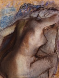 Na het bad, vrouw droogt zichzelf af door Edgar Degas