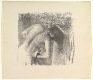 Na het Bad grote versie, 1891-92 door Edgar Degas