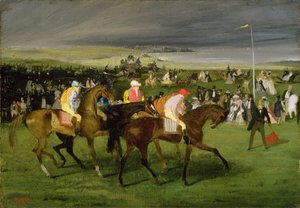 Bij de races: De start, c.1860-62 door Edgar Degas