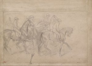 Bij de races door Edgar Degas