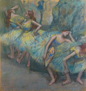 Balletdansers in de coulissen door Edgar Degas