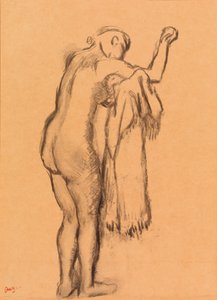 Bader die zichzelf droogt door Edgar Degas
