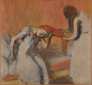 Bij het kammen door Edgar Degas
