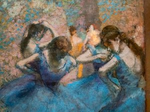Blauwe dansers (detail) door Edgar Degas
