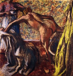 Ontbijt na het bad; Le Petit Dejeuner apres le Bain, ca.1895-98 door Edgar Degas