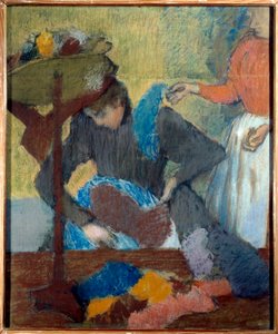 Bij de modiste door Edgar Degas