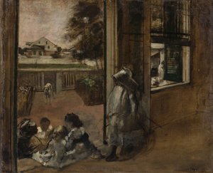 Binnenplaats van een huis in New Orleans, 1872-1873 door Edgar Degas