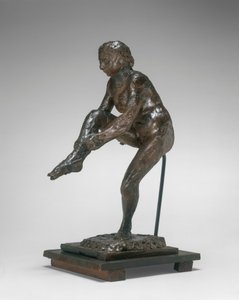 Danser die haar Kous Aantrekt, 1890s-1911 door Edgar Degas