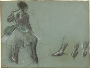 Danser Gezien van Achteren en Drie Studies van Voeten, ca. 1878