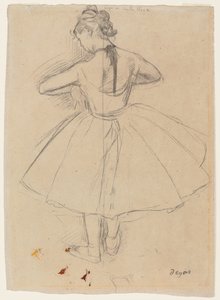 Danser Staand, Achteraanzicht; Danseuse debout, vue de dos, 1872-1873 door Edgar Degas