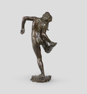 Danseres die naar de zool van haar rechtervoet kijkt, 1895-1902 door Edgar Degas