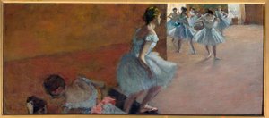 Dansers die de trap opgaan Schilderij door Edgar Degas (1834-1917) door Edgar Degas