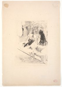 In de coulissen door Edgar Degas