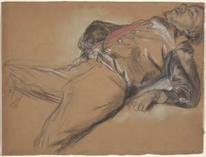 Gevallen Jockey (studie voor "Scène van de Steeplechase: De Gevallen Jockey") door Edgar Degas