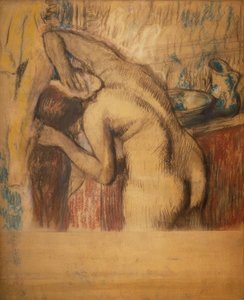 Vrouw bij haar toilet door Edgar Degas