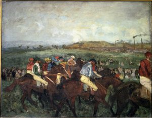 Herenrace. Voor vertrek, 1862 door Edgar Degas