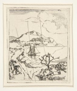 Grieks Landschap, of De Ankerplaats door Edgar Degas
