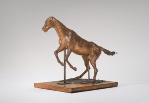 Paard dat weigert en paard dat een obstakel neemt door Edgar Degas