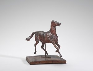 Paard in Draf, de Voeten Raken de Grond Niet, 1870s door Edgar Degas