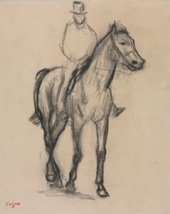 Paard en ruiter, ca. 1890 (zwart krijt)