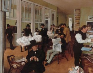 Het katoenbureau in New Orleans door Edgar Degas