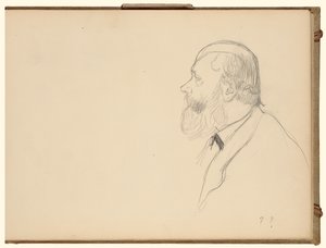 Man in profiel door Edgar Degas