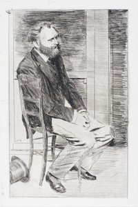 Manet zittend, naar rechts gedraaid door Edgar Degas