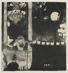 Mlle Bécat in het Café des Ambassadeurs, 1877-1878 door Edgar Degas