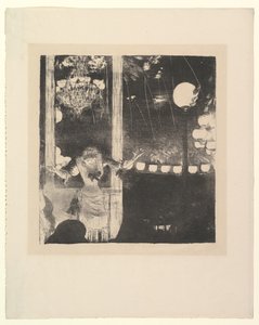 Mlle Bécat in het Café des Ambassadeurs, Parijs, 1877-78 door Edgar Degas