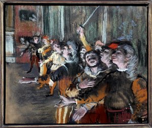 Pastel extras of koorzangers op monotype door Edgar Degas door Edgar Degas