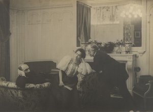 Paul Poujaud, Mevr. Arthur Fontaine en Degas, 1895 door Edgar Degas