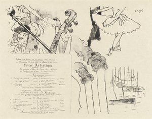 Programma voor de Soiree Artistique Programme de la Soirée des anciens élèves du Lycée de Nantes, 18 door Edgar Degas