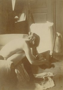 [Zittend naakt] door Edgar Degas